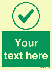 IV7137: Custom green background, green tick in circle sign