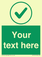 IV7137: Custom green background, green tick in circle sign