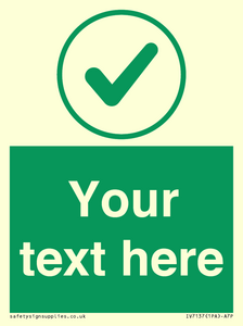 IV7137: Custom green background, green tick in circle sign