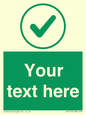 IV7137: Custom green background, green tick in circle sign
