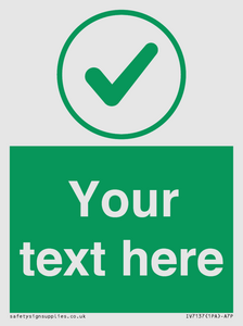 IV7137: Custom green background, green tick in circle sign