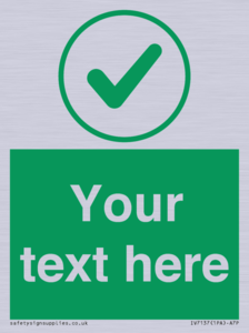 IV7137: Custom green background, green tick in circle sign