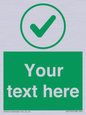 IV7137: Custom green background, green tick in circle sign
