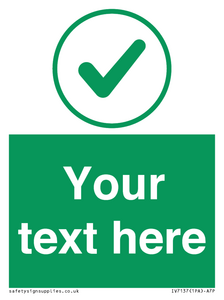 IV7137: Custom green background, green tick in circle sign