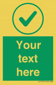 IV7137: Custom green background, green tick in circle sign