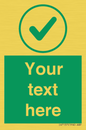 IV7137: Custom green background, green tick in circle sign