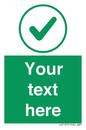 IV7137: Custom green background, green tick in circle sign