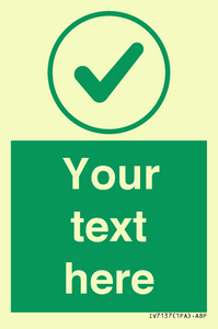 IV7137: Custom green background, green tick in circle sign