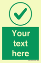 IV7137: Custom green background, green tick in circle sign