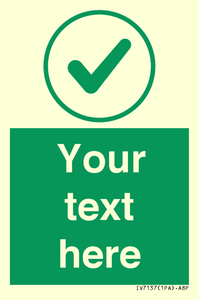 IV7137: Custom green background, green tick in circle sign