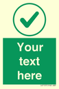 IV7137: Custom green background, green tick in circle sign