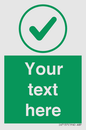 IV7137: Custom green background, green tick in circle sign
