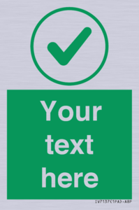 IV7137: Custom green background, green tick in circle sign