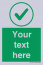 IV7137: Custom green background, green tick in circle sign
