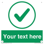 IV7137: Custom green background, green tick in circle sign
