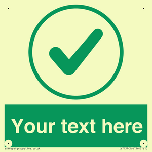 IV7137: Custom green background, green tick in circle sign