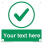 IV7137: Custom green background, green tick in circle sign