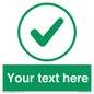IV7137: Custom green background, green tick in circle sign