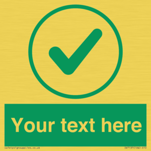 IV7137: Custom green background, green tick in circle sign