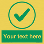 IV7137: Custom green background, green tick in circle sign