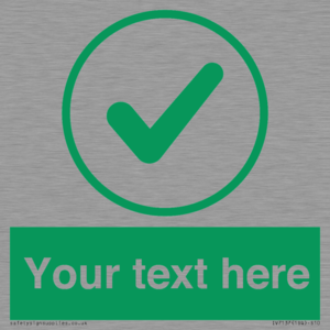 IV7137: Custom green background, green tick in circle sign