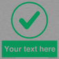 IV7137: Custom green background, green tick in circle sign