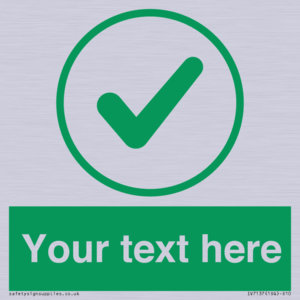 IV7137: Custom green background, green tick in circle sign