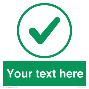 IV7137: Custom green background, green tick in circle sign