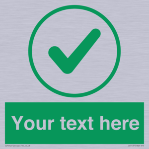IV7137: Custom green background, green tick in circle sign