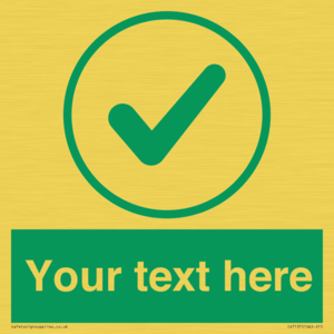 IV7137: Custom green background, green tick in circle sign