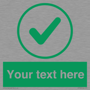 IV7137: Custom green background, green tick in circle sign