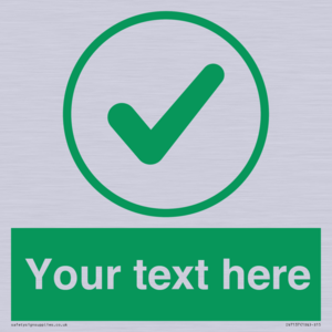 IV7137: Custom green background, green tick in circle sign