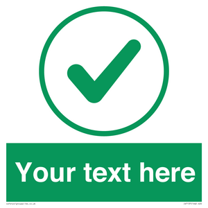 IV7137: Custom green background, green tick in circle sign