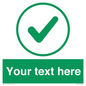 IV7137: Custom green background, green tick in circle sign