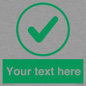 IV7137: Custom green background, green tick in circle sign