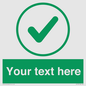 IV7137: Custom green background, green tick in circle sign