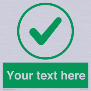IV7137: Custom green background, green tick in circle sign