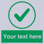 IV7137: Custom green background, green tick in circle sign