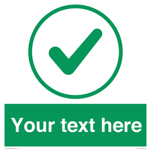 IV7137: Custom green background, green tick in circle sign