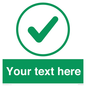 IV7137: Custom green background, green tick in circle sign