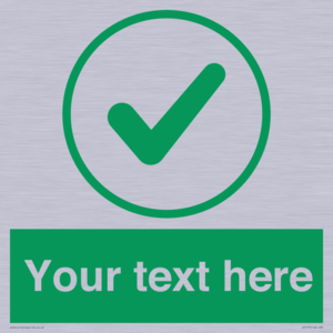 IV7137: Custom green background, green tick in circle sign
