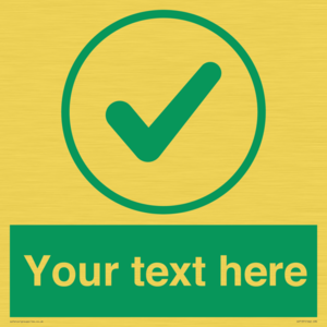 IV7137: Custom green background, green tick in circle sign