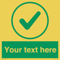 IV7137: Custom green background, green tick in circle sign
