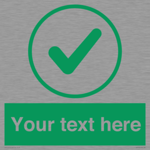 IV7137: Custom green background, green tick in circle sign