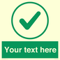 IV7137: Custom green background, green tick in circle sign