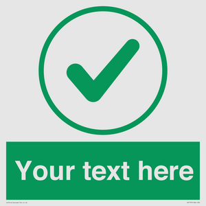 IV7137: Custom green background, green tick in circle sign