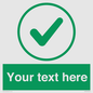 IV7137: Custom green background, green tick in circle sign
