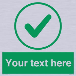IV7137: Custom green background, green tick in circle sign