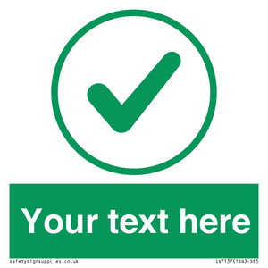 IV7137: Custom green background, green tick in circle sign