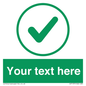 IV7137: Custom green background, green tick in circle sign